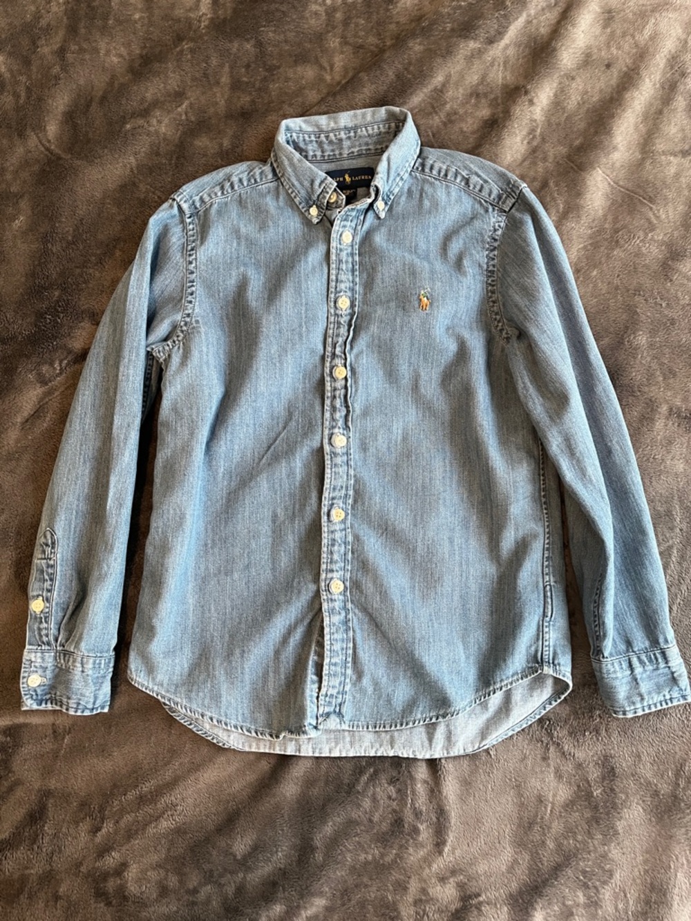Ralph Lauren Light Blue Denim Button-Up Shirt boys Medium(10-12)